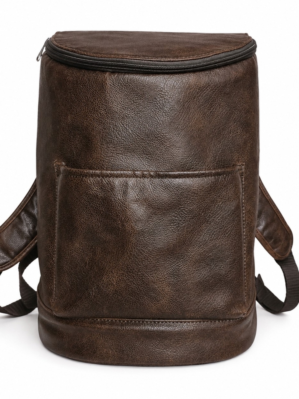 Thirty-One Faux Leather Cooler Backpack Brown Insulated Travel Tote Lunch Bag